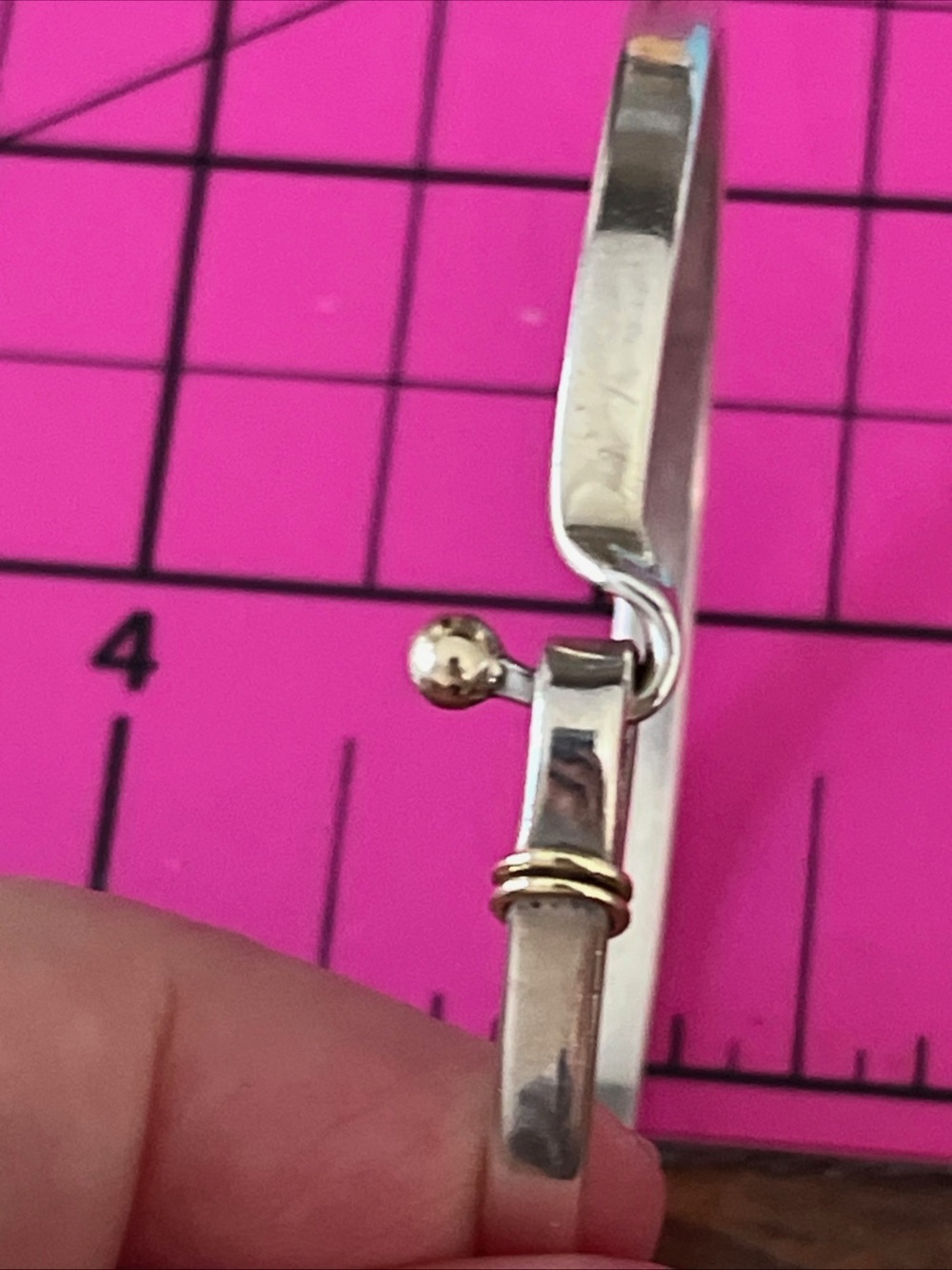 Tiffany & Co. hook and eye SS 925 Bangle with 18k yellow Gold Accents orig pkg - Picture 10 of 14